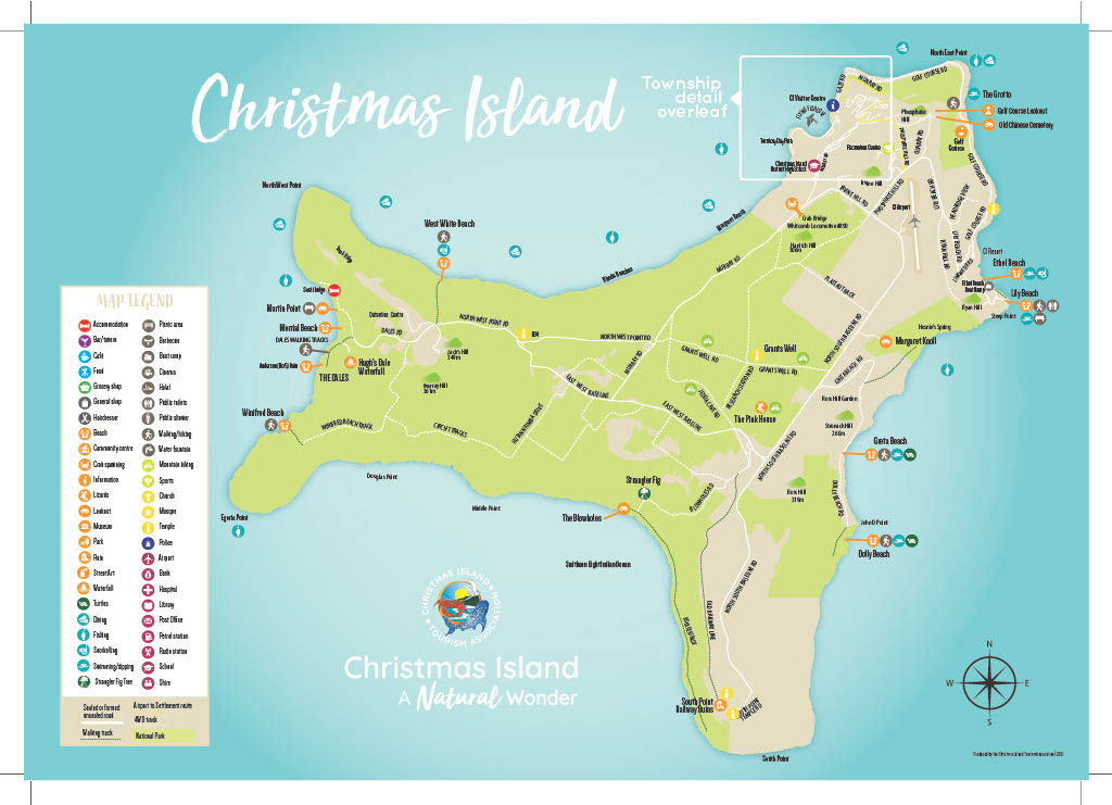 A colourful map of Christmas Island